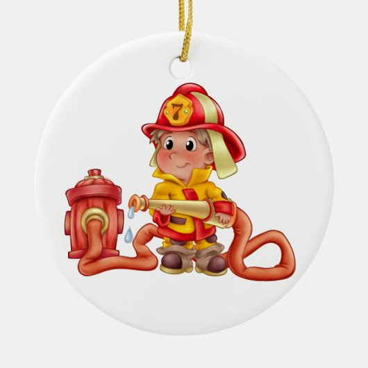 Beroep - brandweerman - SRF Keramisch Ornament (Voorkant)