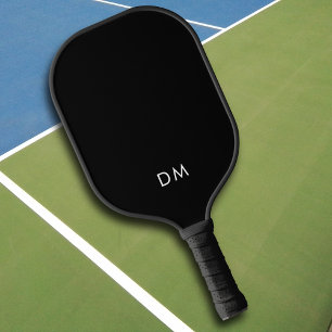 Beroepen Zwart-wit Monogram Initialen Pickleball Paddle