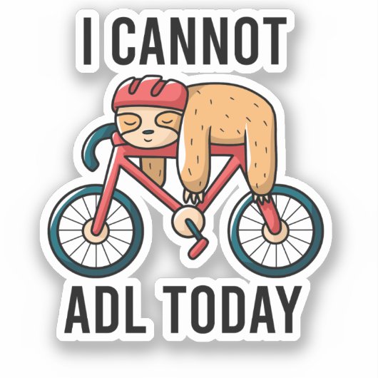 Beroepstherapie, Fiets luiaard liefhebber, BCBA Sticker (Voorkant)