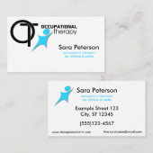 Beroepstherapie - OT - Black Sky Blue Contactkaartje (Voorkant / Achterkant)
