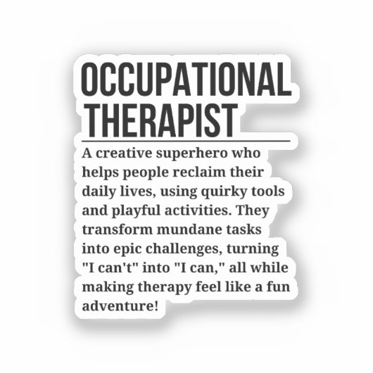 Beroepstherapie Sticker (Voorkant)