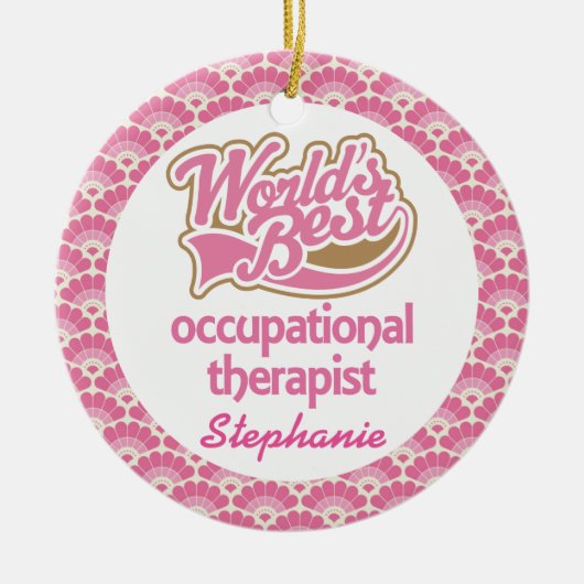 Beroepstherapist, gepersonaliseerd versieringsmidd keramisch ornament (Voorkant)