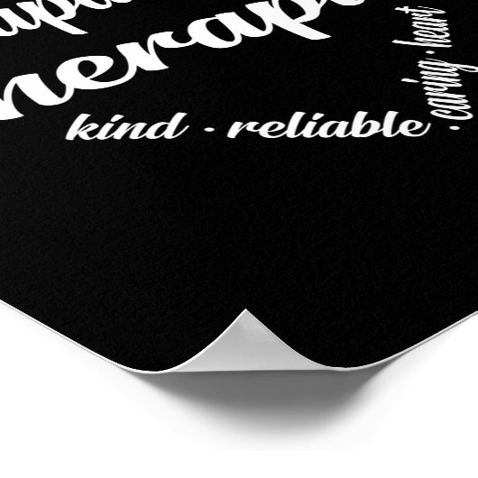 Beroepstherapist Heart Word Cloud Poster (Hoek)