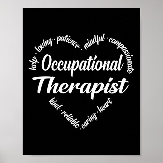 Beroepstherapist Heart Word Cloud Poster (Voorkant)