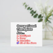 Beroepstherapist Quiz... Joke Briefkaart (Staand voorkant)