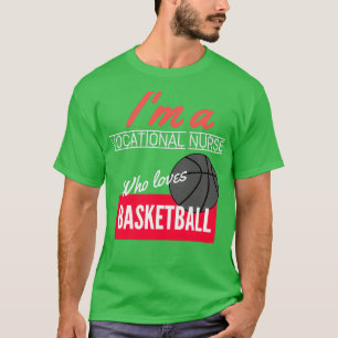 Beroepsverpleegster die van basketbal houdt t-shirt
