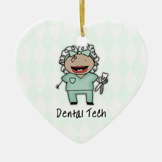 Beroepsvrouw Tech Personalized Keramisch Ornament (Voorkant)