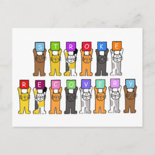 Beroerte herstel Word snel goed Cartoon Katten Briefkaart