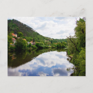 Berounka rivier bij Karlstejn, Tsjechië Briefkaart