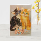  berouwvolle Kittens Note Kaart (Gele Bloem)