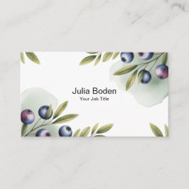 Berries and Branches Watercolor Splash Visitekaartje