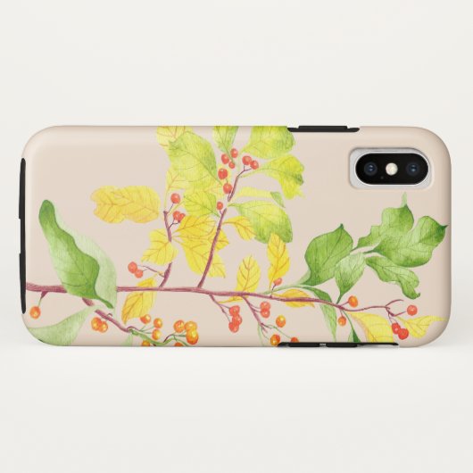 Berries d'automne sur un coque iphone (Dos (Horizontal))