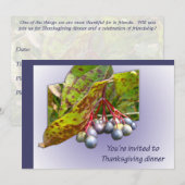 Berries d'automne Thanksgiving Invitation (Devant / Derrière)