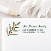 Berries de Noël Retourner l'adresse Étiquettes (En situation)