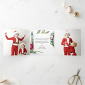 Berries d'hiver Holly Noël Triple Carte photo (Intérieur)