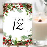 Berries d'hiver Mariage de Noël Numéro de table<br><div class="desc">Complétez le look de votre mariage d'hiver avec nos "Winter Berries Christmas Mariage Numbers". Elles apportent une touche personnelle et élégante à vos tables mariages. Commandez le vôtre aujourd'hui et faites de votre journée spéciale une journée inoubliable !</div>