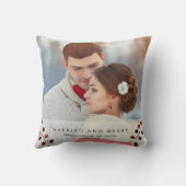 Berries d'hiver mariées et joyeux Coussin photo (Verso)