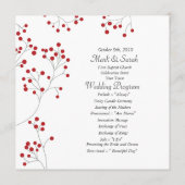 Berries d'hiver Programme de mariage rouge (Dos)