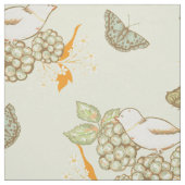 Berries d'oiseaux et papillons Tissu (Échantillon)