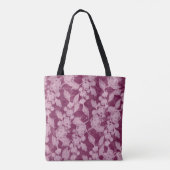 Berries en bloesems Paars Floral Pattern Draagtas (Achterkant)