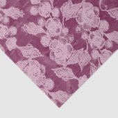 Berries en bloesems Paars Floral Pattern Tissuepapier (Detail)