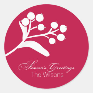 Berries en takken Vakantie Wensen stickers