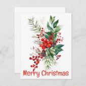 Berries Ferries Et Carte De Noël Feuille (Devant / Derrière)