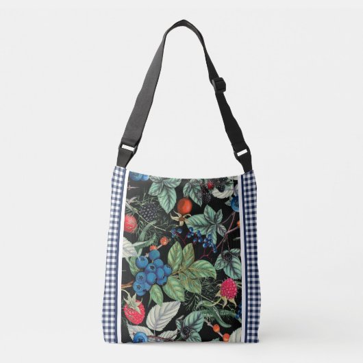 Berries Medley over Country Gingham Crossbody Tas (Voorkant)
