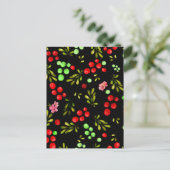 Berries Pattern Briefkaart (Staand voorkant)