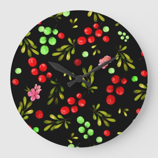 Berries Pattern Grote Klok (Voorkant)