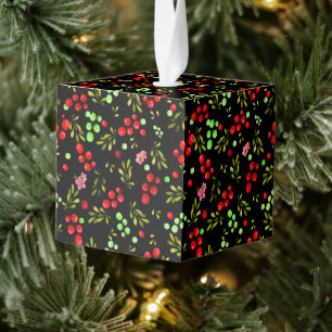 Berries Pattern Kubus Ornament