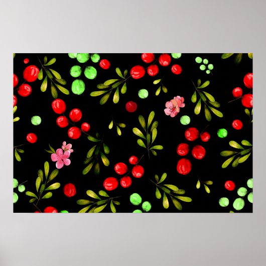 Berries Pattern Poster (Voorkant)