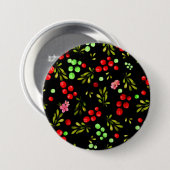 Berries Pattern Ronde Button 7,6 Cm (Voorkant /achterkant)