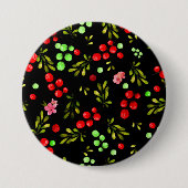 Berries Pattern Ronde Button 7,6 Cm (Voorkant)