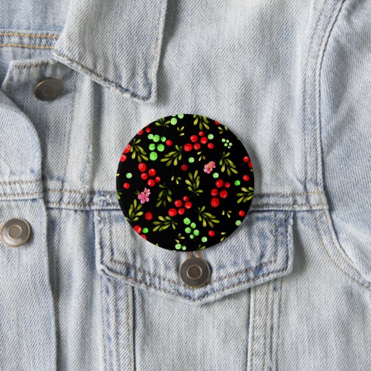 Berries Pattern Ronde Button 7,6 Cm (In situ)