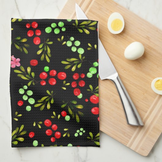 Berries Pattern Theedoek (Quarter Fold)