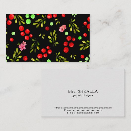 Berries Pattern Visitekaartje (Voorkant / Achterkant)