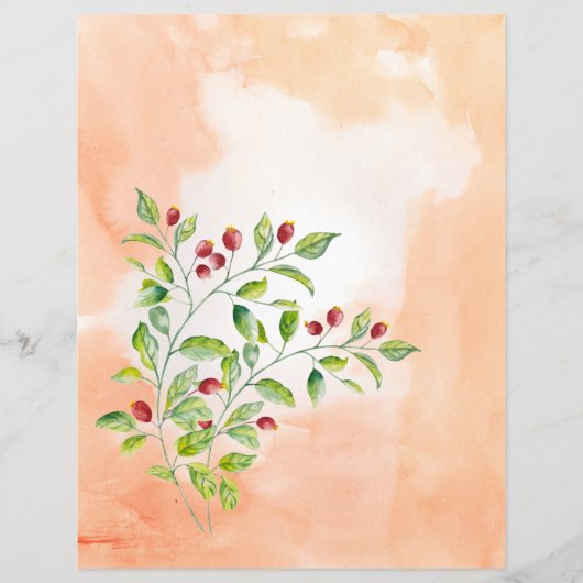 Berries roses et papier à lettres Mariage de feuil (Devant)