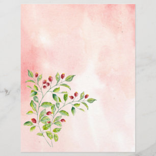 Berries roses et papier à lettres Mariage de feuil