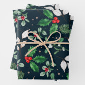 Berries rouges de Noël et Feuilles verts  (En situation)