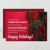 Berries rouges & Mistletoe, Invitation de la fête (Devant / Derrière)