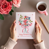 Berries sucrées et bouquet floral Valentines Carte