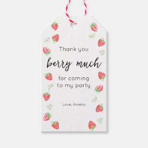 Berry 1e verjaardag   Aardbei dank je cadeau label Cadeaulabel