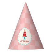 Berry 1e verjaardag Aardbeienmand Checkerboard Feesthoedjes (Voorkant)