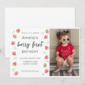 Berry 1e verjaardag foto uitnodiging (Voorkant / Achterkant)