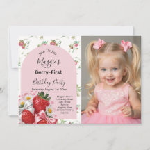 Berry 1e verjaardag Strawberry Girl Feestje