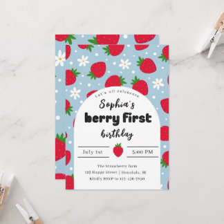Berry 1e verjaardag uitnodiging