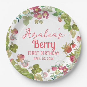 Berry 1e verjaardagsfeestje papieren bordje
