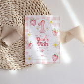 Berry 1er Anniversaire Fraise Invitation