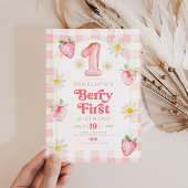 Berry 1er Anniversaire Fraise Invitation